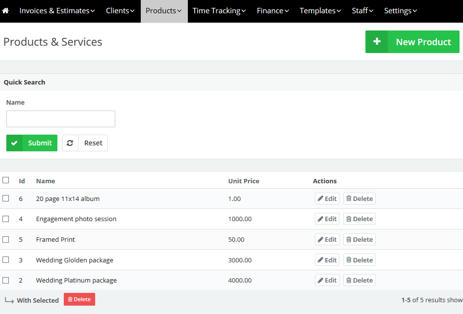products for php business