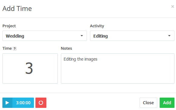 time tracking photograghy business