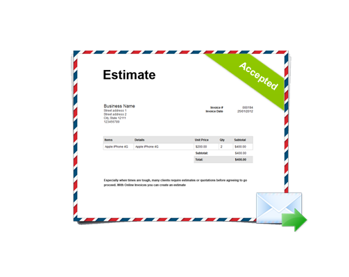 Estimates management and invoicing